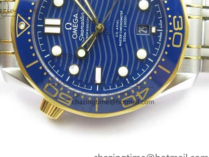 0503 2018 Seamaster Diver 300M SS YG VSF 1:1 Best Edition YG Bezel Blue Dial on SS YG Bracelet A Effortless 7897